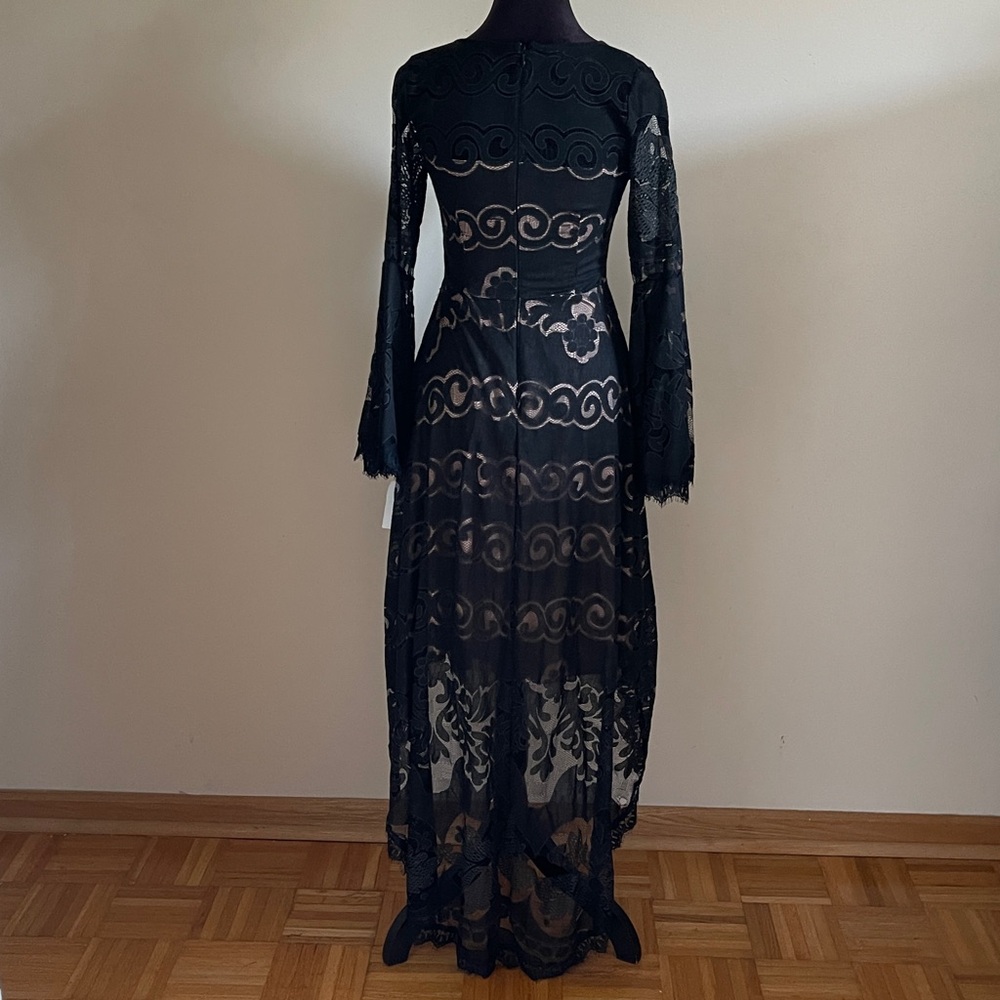 NEW Lily McBee Elegant Black and Nude Lace Dress - Picture 6 of 9